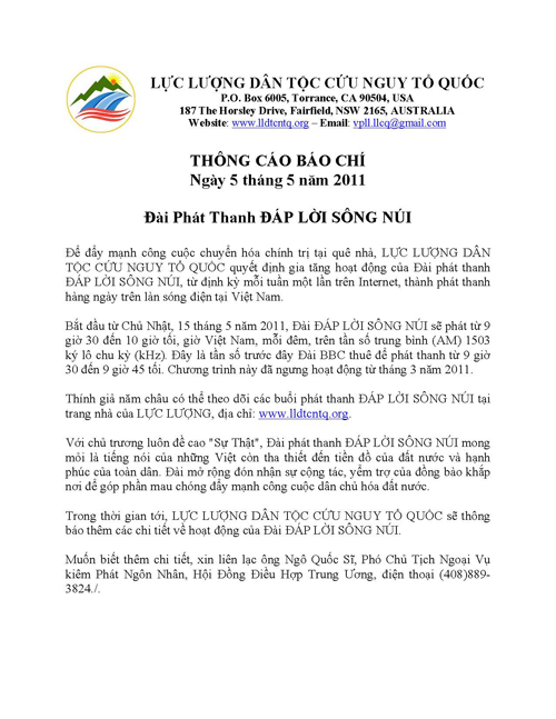 LLCQ_DLSN_TCBC_20110505 ThongCao