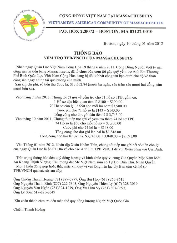 Thông Báo TPB 2012