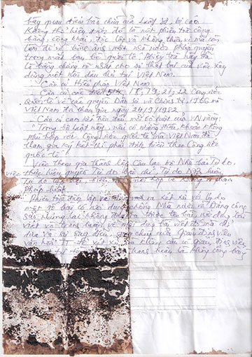 Thư Kháng Án của Điếu Cày do TS Nguyễn Quốc Quân mang ra nước ngoài